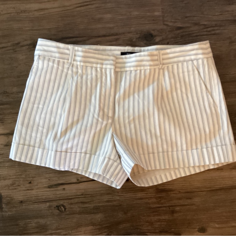 BCBGMaxAzria Cream and blue Striped shorts